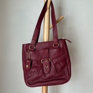 Etienne Aigner Red Leather Purse Handbag Shoulder Bag